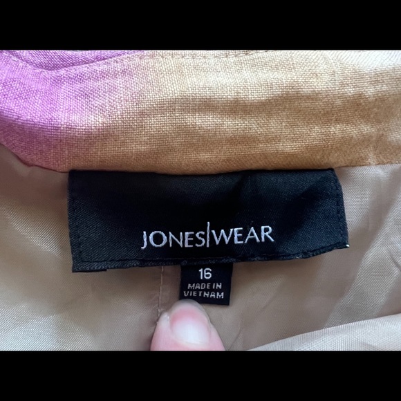 Jones Wear Skirt Linen Blend Cream & Purple size 16 - Picture 3 of 5